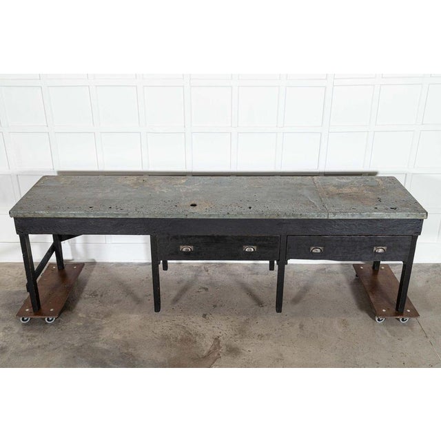 Late 19th Century English Monumental Ebonised Pine Worktable, 19th Century For Sale - Image 5 of 14