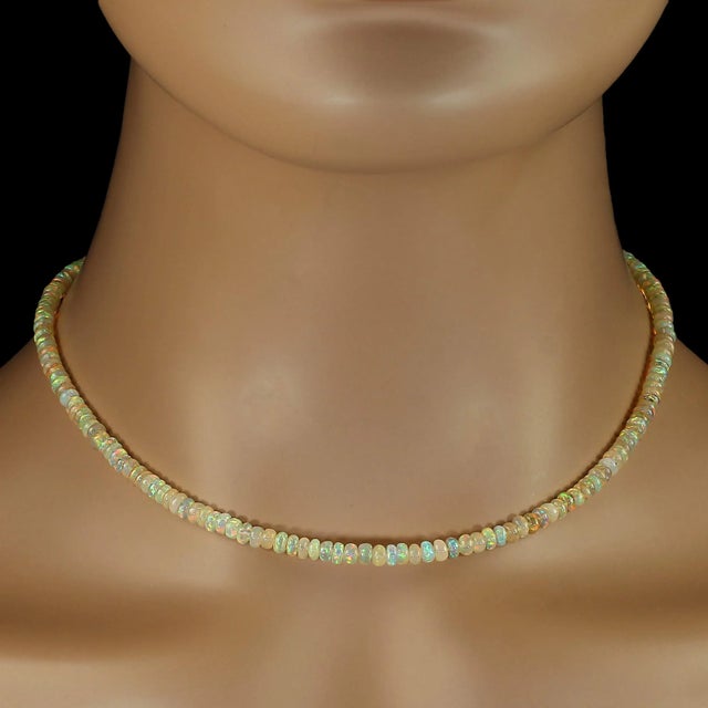 Elevate your jewelry collection with this exquisite 16-inch opal necklace, a timeless piece that radiates elegance and...