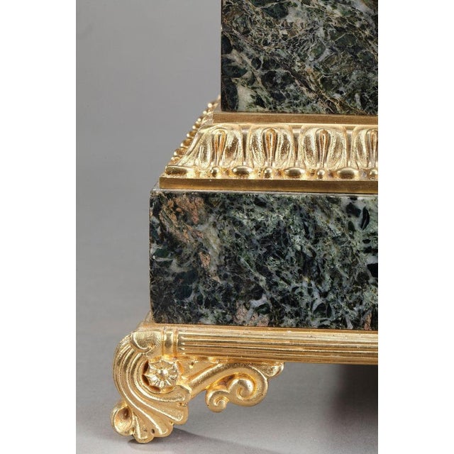 Metal Early 19th Century Marble Cupid Reading Clock by Ledure and Hémon For Sale - Image 7 of 18