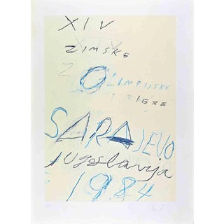 Cy Twombly, Sarajevo Winter Olympics, 1984, Etching and Lithograph For Sale