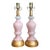 Vintage Pink Murano Blown Glass Table Lamps - Pair For Sale