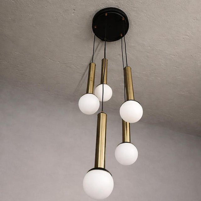 Pendant Lamp in Metal and Glass attributed to Stilnovo,1960s For Sale - Image 6 of 11