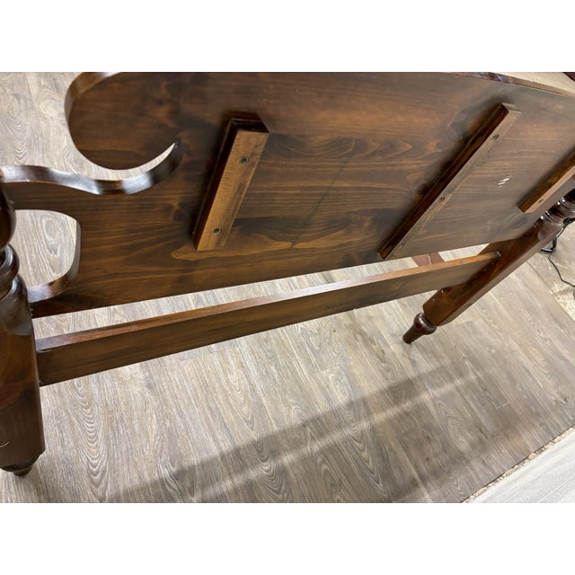 Vintage Full Size Solid Pine Cannonball Poster Bed For Sale - Image 9 of 9