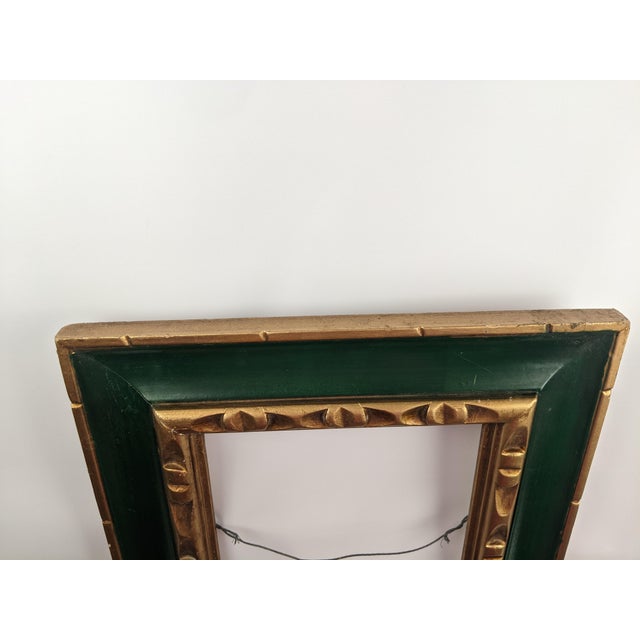 Emerald Vintage Gallerywall Green and Gold Gilt Wood 8 X 10 Picture Frame, Taiwan For Sale - Image 8 of 13