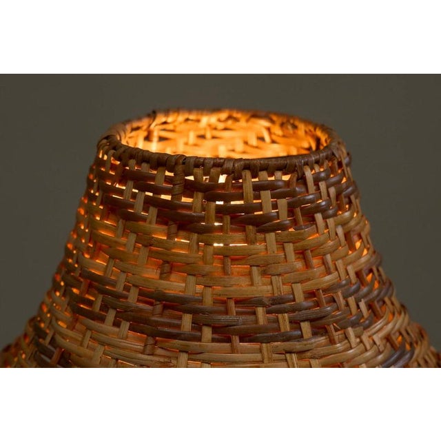 French Rooster Table Lamp in Brass and Rattan from Le Coq dOr, 1960s For Sale - Image 10 of 14
