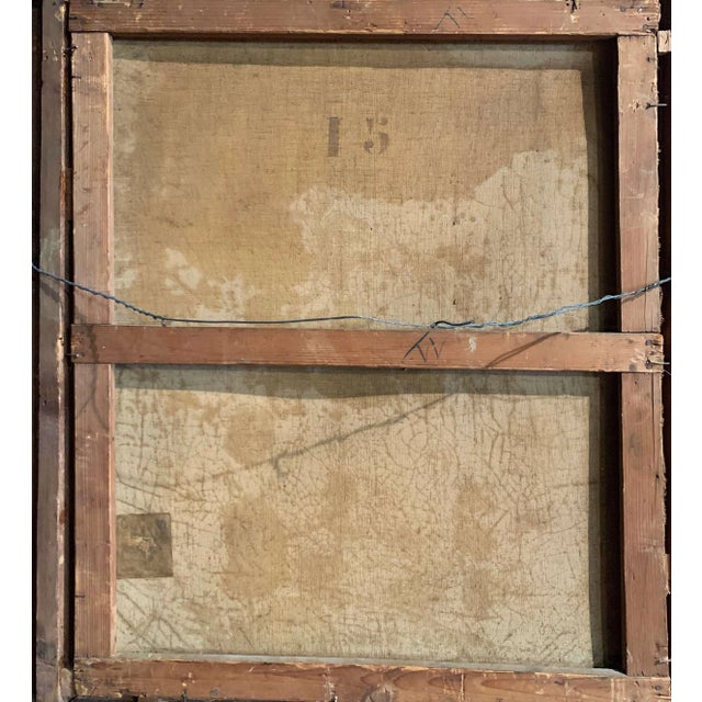 19th Century French Genre Oil Painting of Family Winter Scene With Dog For Sale - Image 11 of 12