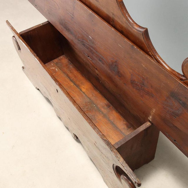 Antique Bench in Stained Walnut and Oak, 1800s For Sale - Image 4 of 10