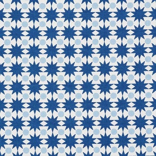 Schumacher X Studio Bon Cosmos Fabric in Blue For Sale