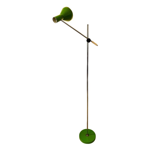 Mid-Century Apple Green Adjustable Floor Lamp For Sale