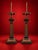 Contemporary Neoclassical Bronze-Tone Column Table Lamps - Pair For Sale - Image 3 of 6
