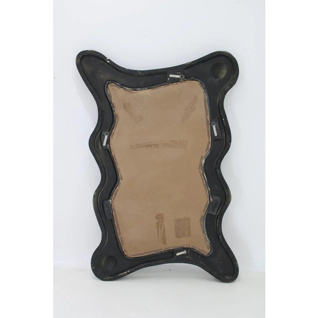 Black Large Italian Fiber Glass Wall Mirror, 1980s For Sale - Image 8 of 9
