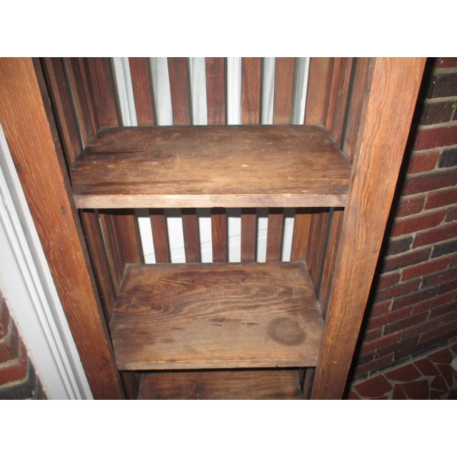 Early 1900s Antique Arts and Craft Mission Solid Oak Bookcase For Sale - Image 9 of 12