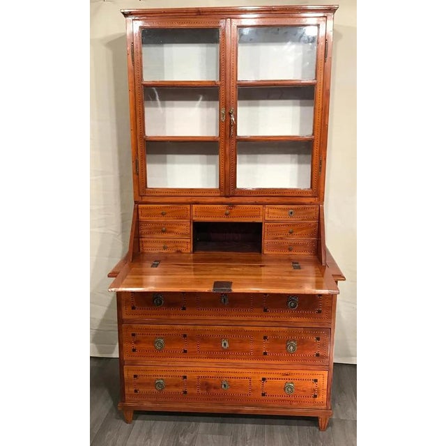 Wood Louis XVI South German Secretary Bookcase, 1780 For Sale - Image 7 of 10