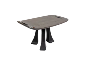 Pok Collection Hand Carved Solid Oak Side Table with Inlaid Marble Gems by Soshiro, 2019