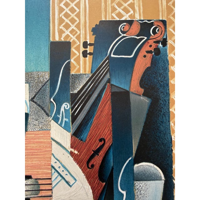 Paper Juan Gris (1887–1927), Violin and Guitar, Exhibition Poster, 1977, Berggruen Gallery, Printed in France For Sale - Image 7 of 12