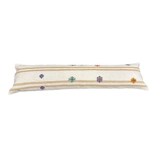 Turkish Hemp Pillow Cushion Natural Beige Brown Cushion Cover 12"x46" For Sale