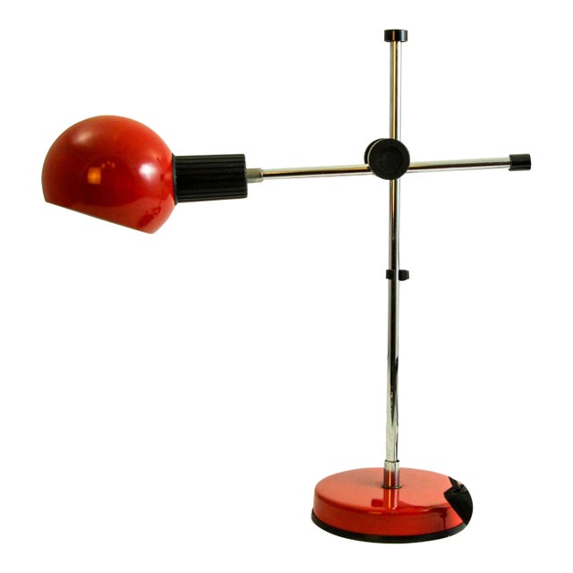Postmodern Red Table Lamp by Veneta Lumi Italy 1970s For Sale