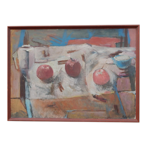 Mid Century Modern Abstract Still Life Painting by Robert Hyde 1962