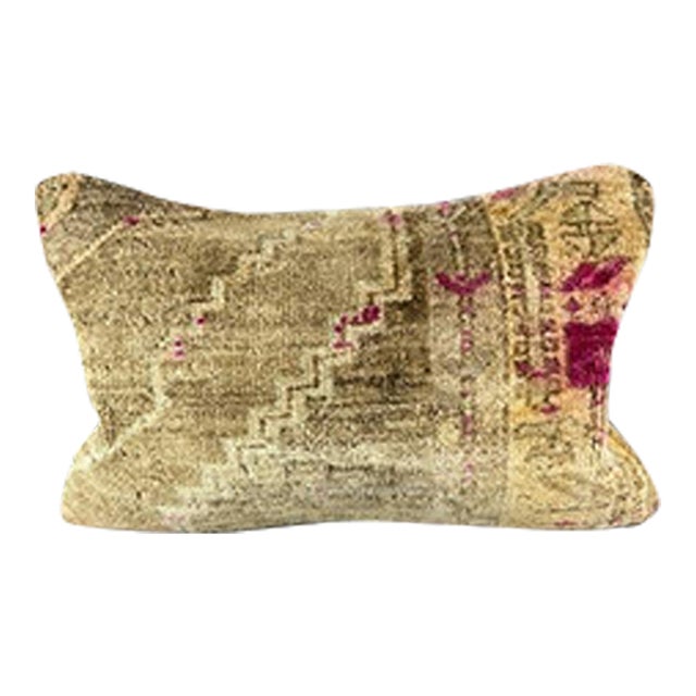 16 x 24 Rug Pillow Ottoman Opal Turkish Pillow Cushion Cover For Sale