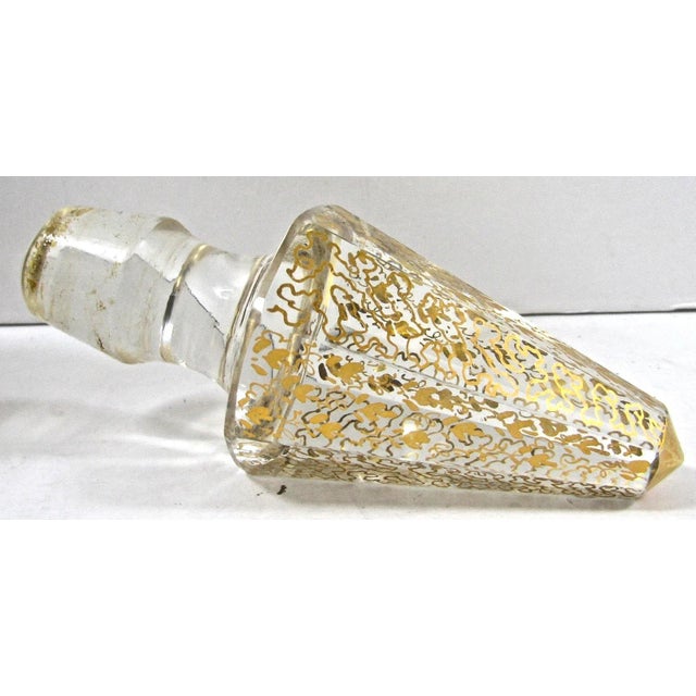 1950s Mid-Century Modern Moser Black Paneled and Gold Fleck Cut Crystal Wine Decanter Carafe For Sale In Miami - Image 6 of 9