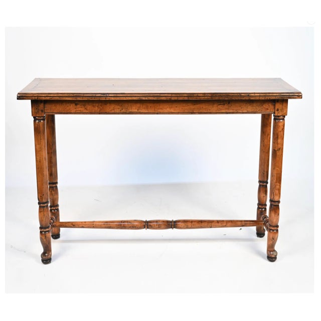 Late 20th Century Custom Bench-Made Bausman Console Table With Mitered Plank Top For Sale In New York - Image 6 of 11
