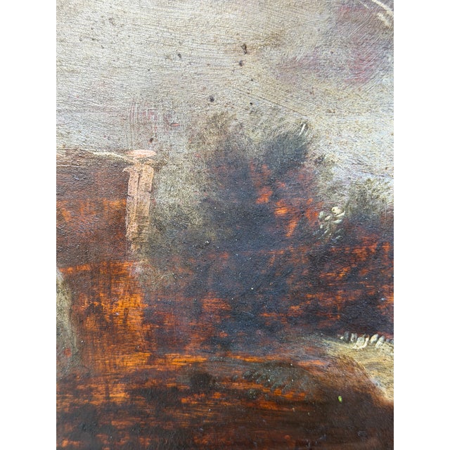 Rural Landscape with Figures, Oil on Canvas, 18th Century For Sale - Image 5 of 7