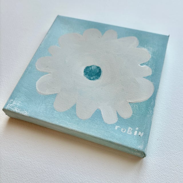 Pop Art Flower Ten. Mini Painting by Robin Zingone. For Sale - Image 3 of 4