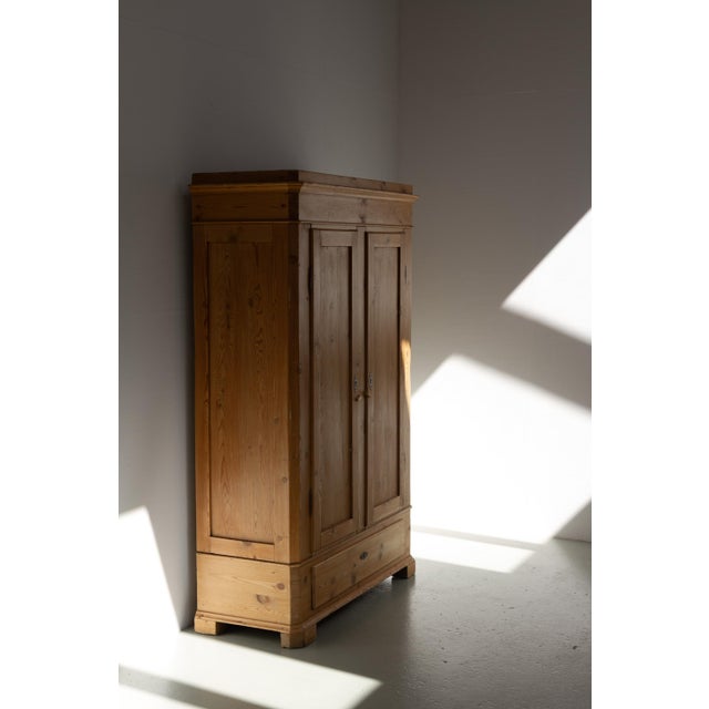 Antique Farmhouse Danish Pine Wardrobe, 1880s For Sale - Image 4 of 18