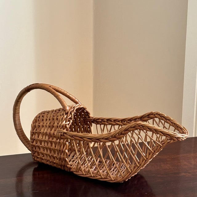 1960s Boho Wicker Wine Bottle Holder For Sale In Baltimore - Image 6 of 11