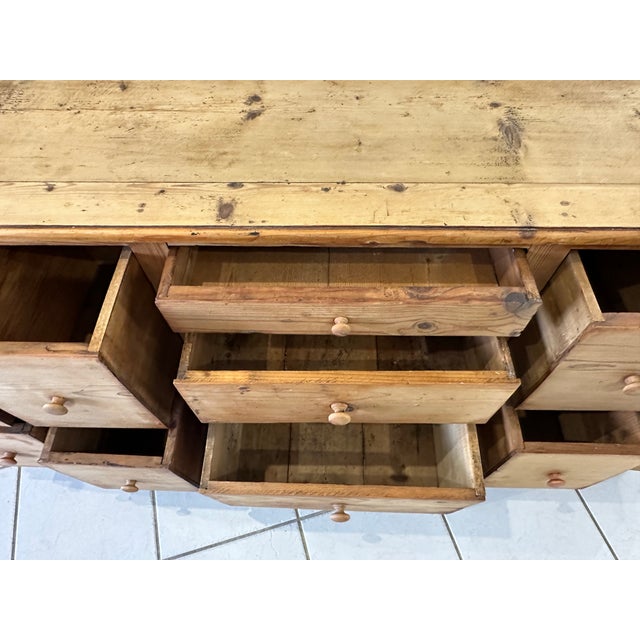 Wood Vintage Workshop Cabinet with Drawers in Fir, 1950s For Sale - Image 7 of 18