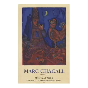 1972 Marc Chagall 'Good Morning Paris' Modernism Blue,Brown France Lithograph