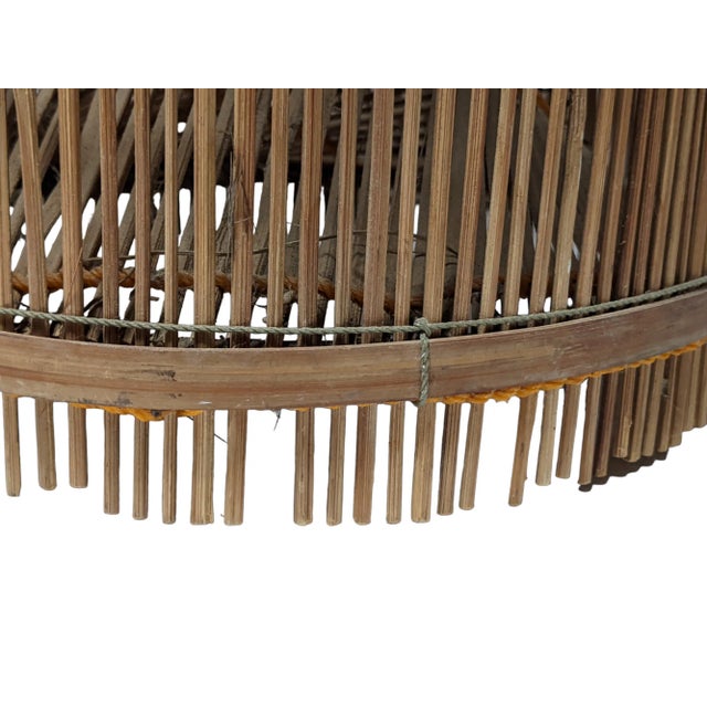 Antique Early 20th Century Large Woven Rattan Fishing Trap Basket For Sale - Image 10 of 13