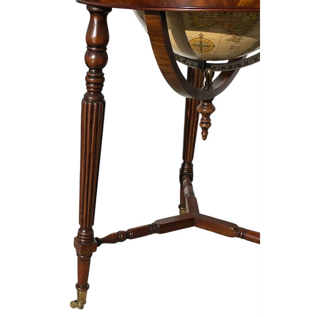 Vintage Maitlan-Smith Replogle 'World Classic Series' 16" Globe on Stand With Brass Caster Wheels For Sale - Image 6 of 14