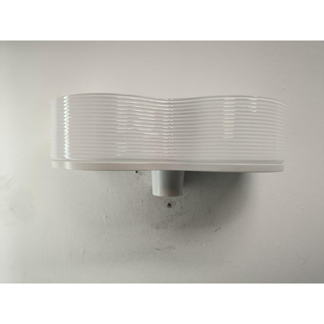 White White Double Wall Lamp in Metal and Murano Glass from Leucos, 1980s For Sale - Image 8 of 9