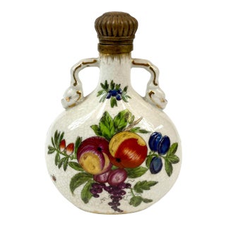 Late 20th Century Porcelain Hand Painted Portugese Style Bottle For Sale