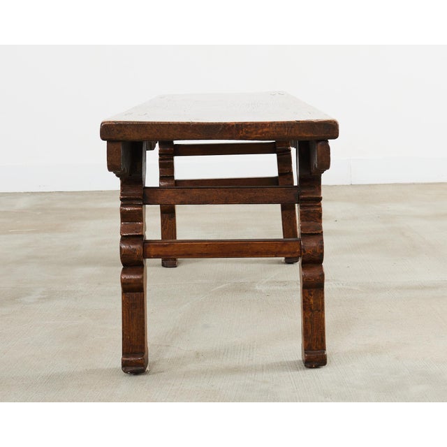 Rustic Anglo-Indian Carved Hardwood Bench Seat For Sale In Sacramento - Image 6 of 12