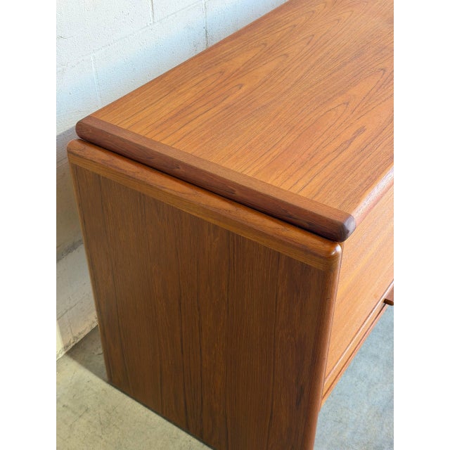 Dyrlund Teak Credenza Storage Buffet Sideboard Filing Cabinet Tambour Doors Denmark 1970s For Sale - Image 11 of 13