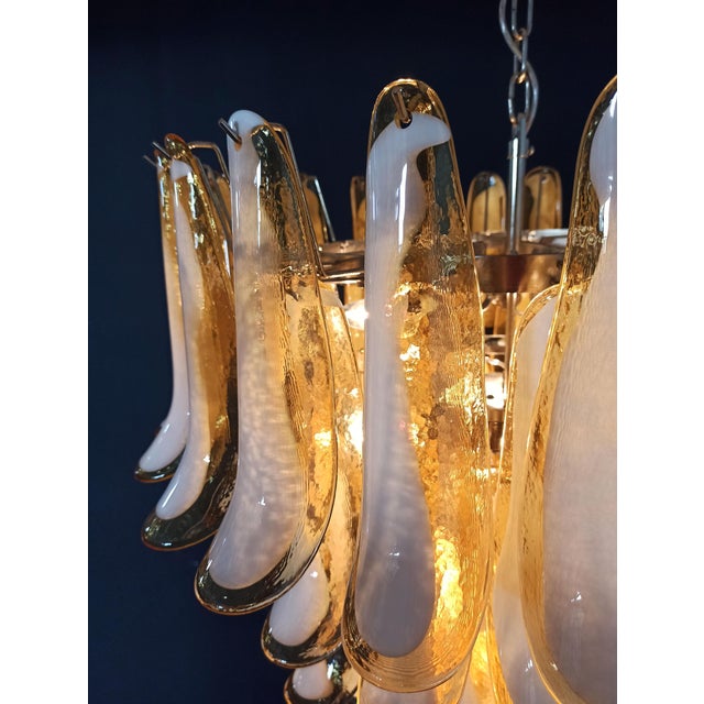 Vintage Italian Murano Chandelier with Caramel Glass Petals in the style of Mazzega, 1990 For Sale - Image 12 of 17
