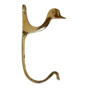 Vintage Brass Swan Double Wall Hook