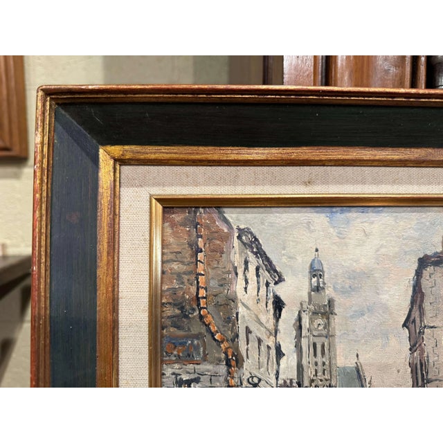 Early 20th Century French Parisian Oil Painting on Board Signed Rene Malus For Sale In Dallas - Image 6 of 8