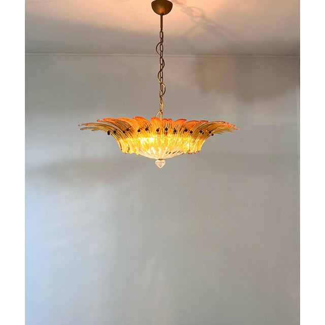1990s Murano Pendant Light in Amber Glasses, 1990s For Sale - Image 5 of 16