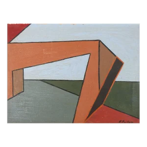 Vintage Mid Century Abstract Color Block Painting