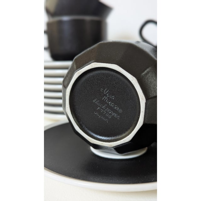 1960s 1960s Vera for Mikasa Black Pepper Cup & Saucer For Sale - Image 5 of 7
