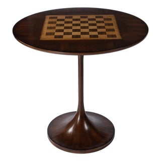 Francis 32 in. W Round Pedestal Base Game Table, Antique Cherry For Sale