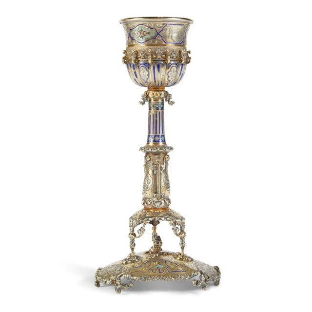 Mid 19th Century Mid 19th Century Silver, Enameled Chalice by Jules Wièse and Froment-Meurice For Sale - Image 5 of 6