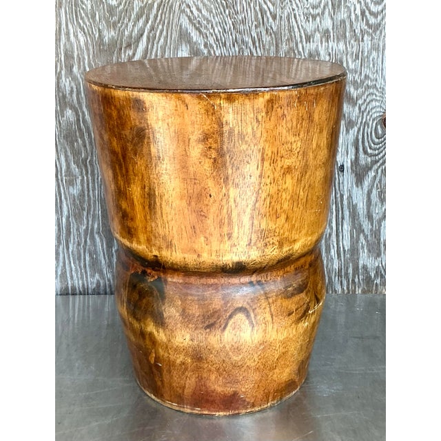 Vintage Boho Palm Tree Low Stool For Sale - Image 10 of 10