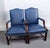 Wood Timeless Elegance: The Hancock & Moore Blue Leather Armchair Pair 1980s For Sale - Image 7 of 12