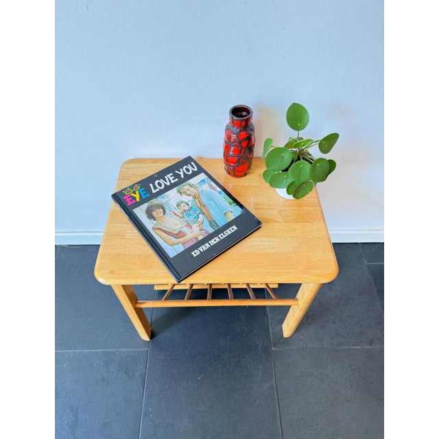 Vintage Wooden Side Table with Magazine Rack, 1970s For Sale - Image 14 of 16
