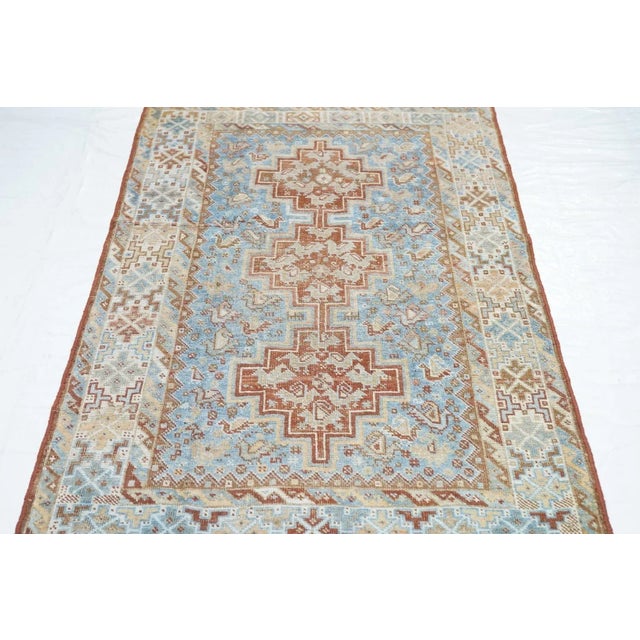 Blue Antique Persian Shiraz Rug 3'1'' X 4'9'' For Sale - Image 8 of 10