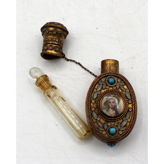 Early 20th Century Circa 1900 European Gilt Brass Filigree & Enamel Scent Bottle For Sale - Image 5 of 5